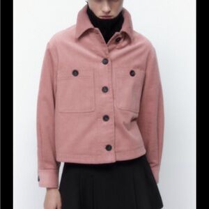 Zara Women's Pink Corduroy Jacket size M